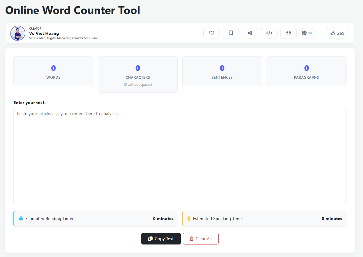 Online Word Counter